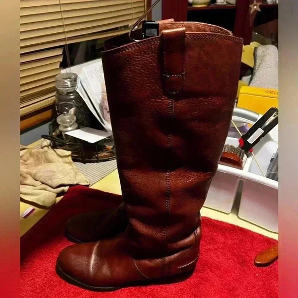 Vintage Italian Butter Soft Pebbled Leather Riding Boots Womens Sz 9 - Picture 3 of 9